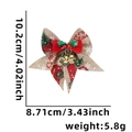 Linen Christmas bow with red truck print and golden bells for holiday decor - One Size / Type O/Burlap Red Velvet Knot