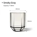 Minimalist smoke grey translucent hexagonal mouthwash cup with 300ml capacity for home use - 300ml / Smoke