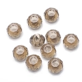 Faceted smoky brown crystal glass beads with large holes for DIY jewelry making - 8*14MM Coreless / Gray