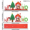 Detailed size chart for the HO HO HO Christmas wooden desktop ornament with dimensions - Christmas Cottage Style