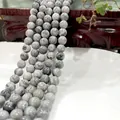 Natural gray marble stone beads for DIY jewelry making with unique mineral textures - Natural Map Stone 7 / 6mm / Approx 63pcs