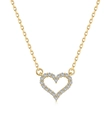 Elegant S925 sterling silver heart necklace with gold finish and white zircon stones - 925 Silver / Gold