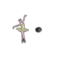 Broche de esmalte de bailarina con tutú amarillo y traje rosa para accesorios - Estilo Corona Amarilla (C2637-1)