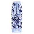 Blue and white majolica print high waist wrap skirt with elegant light blue ribbon bow - One Size / Blue Majolica Wrap Skirt