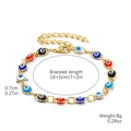 Bohemian adjustable gold chain bracelet with colorful enamel Evil Eye beads for women - Multicolor (Series Eyes)