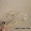 Large amber acetate hair claw clip, 11.5cm length for thick hair, durable gold spring - Glossy Clear Amber Cloud-11.5cm