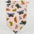 Pink pet triangle scarf featuring vibrant butterfly prints and soft fabric texture - L / Pattern 18/Pink Butterfly