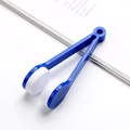 Portable blue microfiber glasses lens cleaning clip for scratch-free eyewear maintenance - Blue
