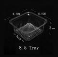 Thickened food-grade white square PP tray for mooncake and egg yolk pastry packaging - 100-125g/8.5cm (100 Pcs) / Clear