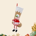Weihnachtsstrumpf mit Plüsch-Lebkuchenkoch-Puppe und langen gestreiften Beinen - Chefkochhut Langbeinsocke Damen
