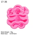 Pink silicone monkey mold for fondant and clay, size 8.5x8x2cm and weight 78g - Monkey (17-36) / Pink