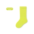 Neon fluorescent green ribbed cotton crew socks for kids and babies with elastic cuff - Fluorescent Green