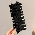 Set di 20 elastici per capelli neri con fiocchi in maglia su cartoncino bianco - Set da 10 Pezzi Fiocco Nero