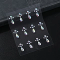 Iridescent teardrop rhinestone stickers for makeup and nail art, set of 12 clusters - MX-37 Iridescent Set