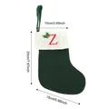 Chaussette de Noël en tricot vert avec broderie lettre Z rouge et dimensions incluses - Lettre Z
