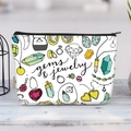 Detail der Make-up-Tasche aus Canvas mit Edelstein-Print und schwarzem Reißverschluss - Edelsteine & Schmuck Druck (jiayingljb21)