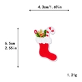 Christmas stocking embroidered patch with candy cane and star details for DIY decor - 4.3x6.5cm / 11151-Red White Sock with Bow