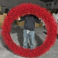 Ghirlanda natalizia extra large con fitte bacche rosse e fiocco festivo per decoro - Ghirlanda di Bacche 180cm 12 Teste