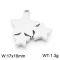 Polished stainless steel triple star pendant in silver, size 17x16mm weighing 1.3g - Steel Color (KLJ7997-Z)