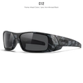 Occhiali da sole sportivi polarizzati KDEAM con montatura mimetica C12 e lenti nere opache - C12-Montatura Camouflage/Lenti Nere Non Specchiate