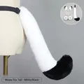 Cosplay faux fur fox tail accessory in white and black with adjustable waist belt - One Size / Meow Fox Tail-White Black