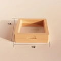 Light orange 7x7cm floating jewelry box with clear PE film and push button closure - Medium 7x7cm / Pink