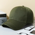 Classic olive green cotton twill baseball cap with reinforced stitched curved brim - Army Green (6-Panel Synthetic)