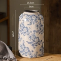 Vintage blue floral crackle glaze ceramic vase with 27cm height for home decor - Blue and White Crackle A087L