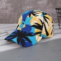 Tropische Baseballkappe mit Palmenmuster für Strandurlaub aus einem 45-Grad-Winkel - M (56-58cm) / Blau