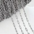 Polished silver stainless steel figure-eight gourd chain for DIY jewelry making - 1 Meter/Pack / Steel