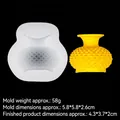 Pineapple textured vase silicone mold for mini resin craft and plaster home decor - 2# 15-589 Transparent