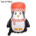 Cartoon penguin aluminum foil balloon with red Santa hat for Christmas decoration, 61x48cm - Christmas Penguin / 61x48cm