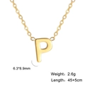 Collana in acciaio inossidabile dorato con un ciondolo a forma di lettera P minimal - Lettera P