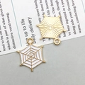 Cute spider web pendant charms in gold and white enamel for DIY Halloween jewelry making - White Spider Web (16*20mm)