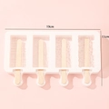 Stampo in silicone bianco a 4 cavità per ghiaccioli con bastoncini su fondo rosa - XG-16 (4 Cavità Geometrico)