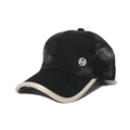 Fashionable black baseball cap with metallic M logo and subtle glitter finish for women - 56cm-60cm / Black
