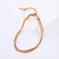 Dettaglio di catene a serpente multistrato in acciaio inossidabile oro rosa con chiusura - Bracciale Oro Rosa