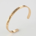 Rose gold stainless steel C-shaped cuff bracelet with personalized engraved message - Gold G2548-All that I am