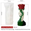 Silikonform für Totenkopfhand mit Rose, 147mm hoch, Modell WS-64 für DIY Kerzen und Gips - Skeletthand Rose