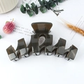Matte wavy hair claw clip in translucent dark grey finish for elegant hair styling - Grey (UV)