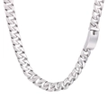 Poliertes silbernes 12mm Edelstahl-Panzerketten-Halsband mit sicherem Boxverschluss - 60CM / Stahlfarbe