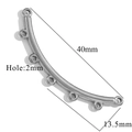 Silver stainless steel 40mm curved multi-hole connector for DIY jewelry making - 40mm / Steel