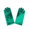 Metallische grüne 50 cm lange Lacklederhandschuhe mit Stretch für Cosplay-Kostüme - Einheitsgröße / Grün (22cm)