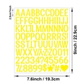 Yellow 1-inch vinyl letter and number stickers for DIY crafts and kitchen labeling - Yellow