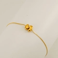 Elegant 18K gold plated stainless steel bracelet with a puffed 3D letter S pendant - Letter S
