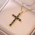 Cross Zirconia Necklace (X2565) / Colorful