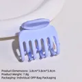 Matte light blue square hair claw clip, 3.8cm small hair clamp for buns in OPP bag - Light Blue High Ponytail 3.8cm Claw Clip (8#)