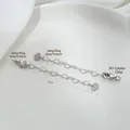 Zilveren hartschakel verlengketting met karabijnsluiting en hartvormige hanger - Hart LOVE Witgoud Verguld