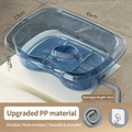 Blue portable hair washing basin for bed with drain hose and 45x33x14cm dimensions - Upgraded Blue PP Basin + Drain Pipe + Hook