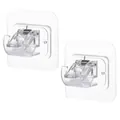 Set of 4 transparent self-adhesive curtain rod hooks with metal spring bracket - Set of 4 / Clear
